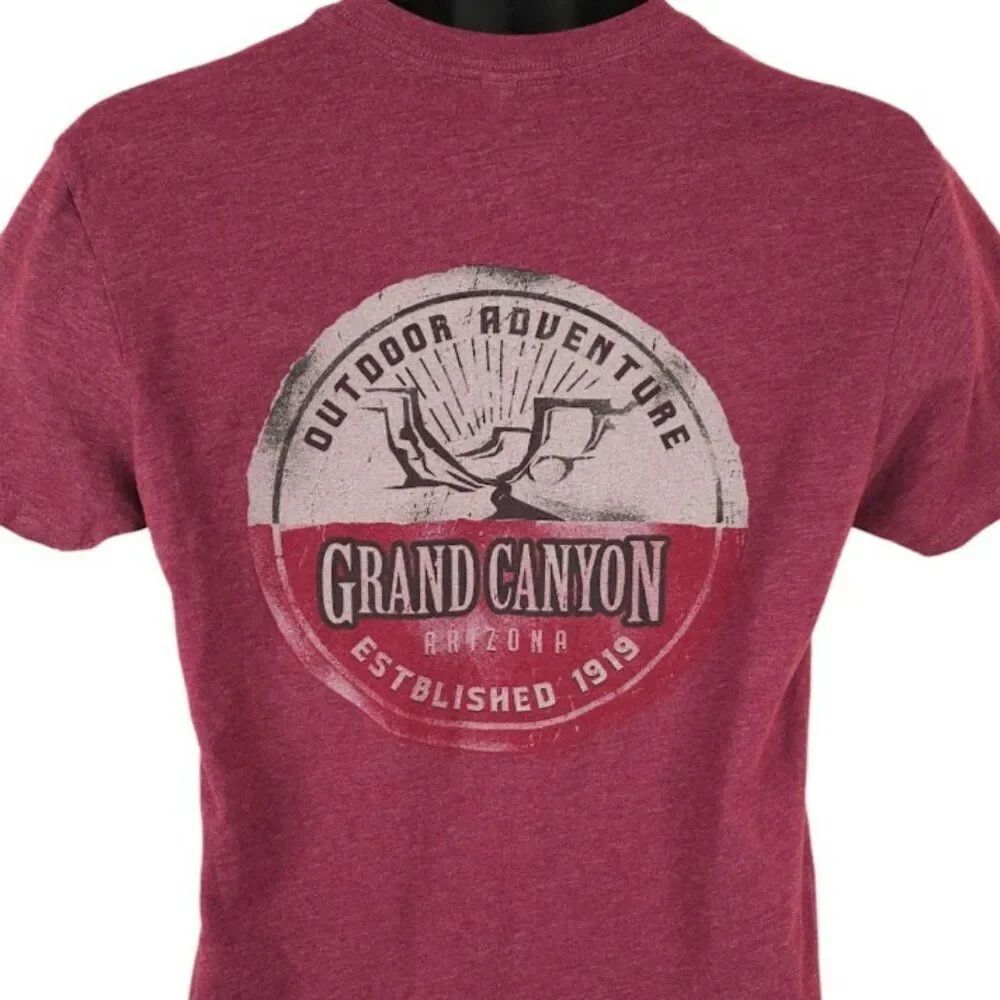 Grand Canyon T Shirt Mens Size Small Red National Park Hiking Nature Tee